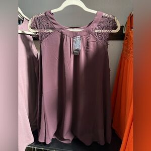 Torrid Mauve Lace Accent Blouse